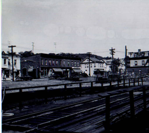 Train turntable in the garden area in Nyack, 1947